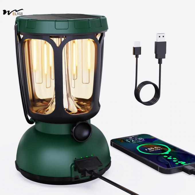 Waterproof 650LM Hand Crank Solar Battery Powered Rechargeable LED Camping Lantern 2