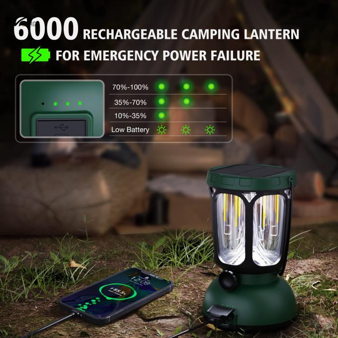 Waterproof 650LM Hand Crank Solar Battery Powered Rechargeable LED Camping Lantern 4