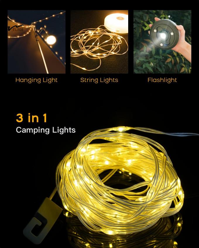 32.8ft Camping String Lights Waterproof Outdoor Lights for Camping Essentials 2- 6
