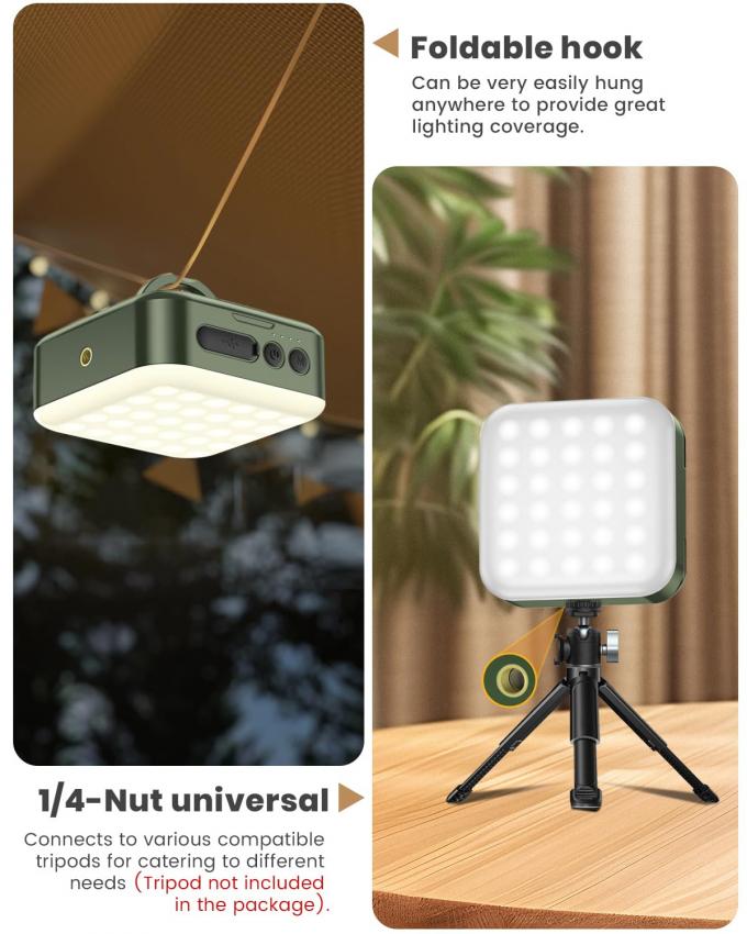 Assembled Height 1.77 inches 1000LM 5 Modes Solar/USB Rechargeable Camping Lantern 8