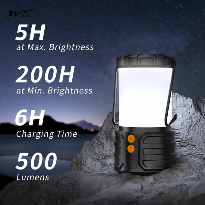 Water Resistant LED Rechargeable Camping Lantern 4000 mAh Capacity 3 Lighting Modes 2- 6