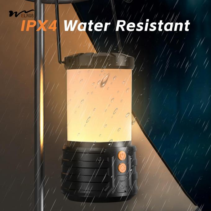 Water Resistant LED Rechargeable Camping Lantern 4000 mAh Capacity 3 Lighting Modes 2- 5
