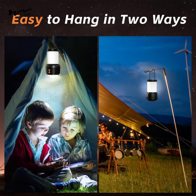 Water Resistant LED Rechargeable Camping Lantern 4000 mAh Capacity 3 Lighting Modes 2- 7