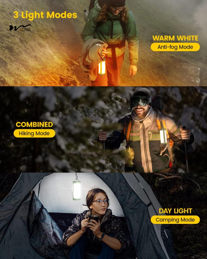 106LED Camping Lantern 5 Brightness Levels Up to 1200LM 3 Modes SOS 80hrs Working Time IP68 Waterproof Emergency Light 3