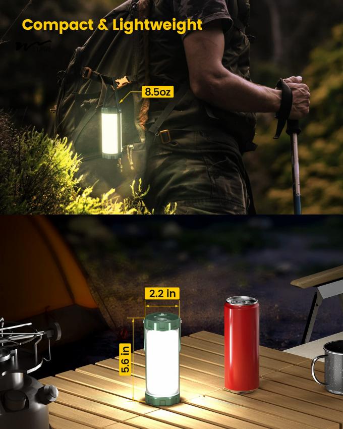 106LED Camping Lantern 5 Brightness Levels Up to 1200LM 3 Modes SOS 80hrs Working Time IP68 Waterproof Emergency Light 4