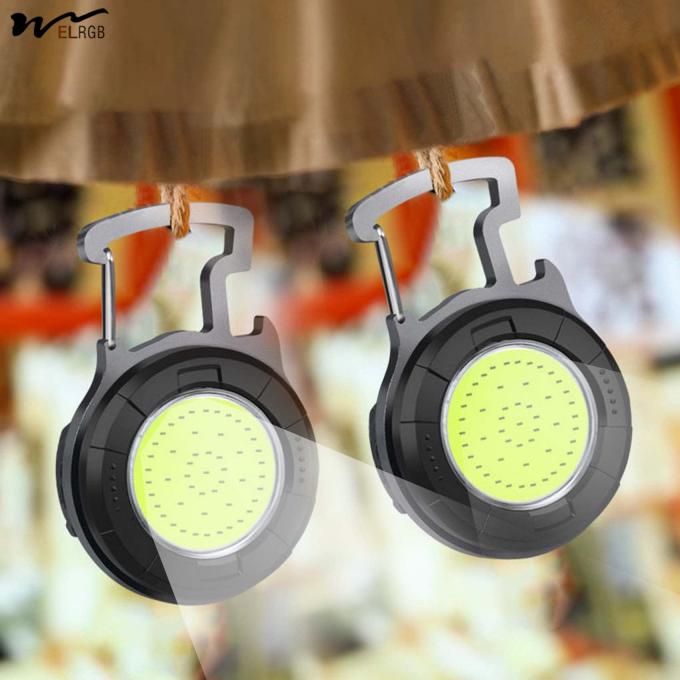 COB Mini Keychain Flashlight Rechargeable LED Torch Pocket Light 4 Modes for Outdoor 2