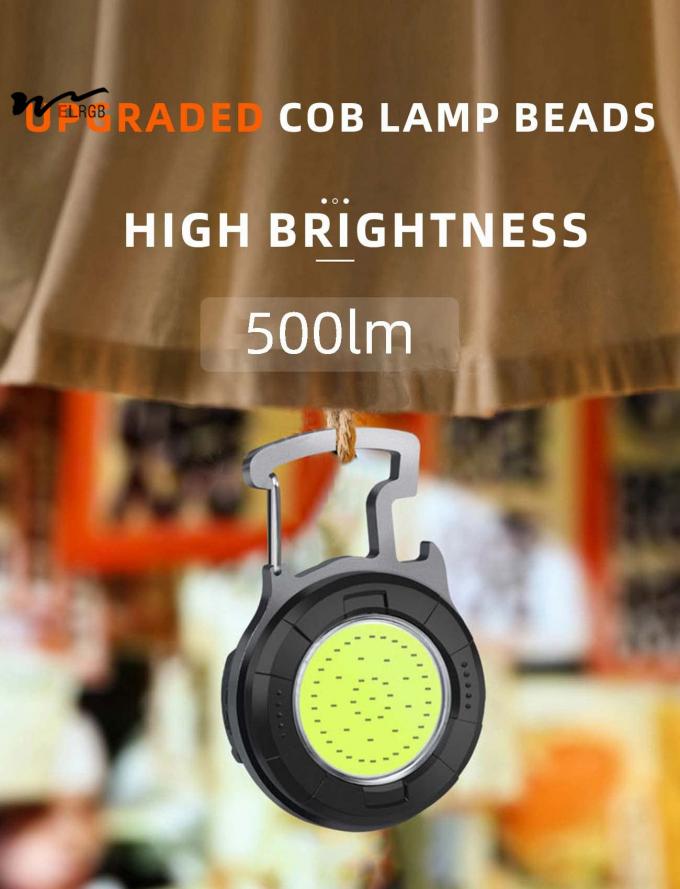 COB Mini Keychain Flashlight Rechargeable LED Torch Pocket Light 4 Modes for Outdoor 4