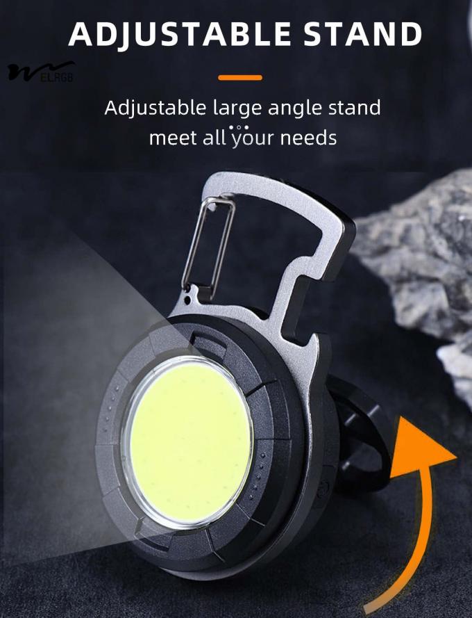 COB Mini Keychain Flashlight Rechargeable LED Torch Pocket Light 4 Modes for Outdoor 3