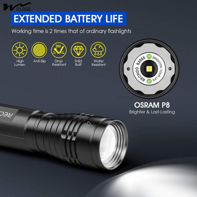 Emergency Lighting Solutions Powered LED Flashlight with 3 Modes and Zoomable Design 3