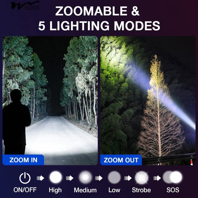 Tactical Flashlights 4 Pack High Lumens 5 Modes Waterproof Portable Pocket Flash Light 4