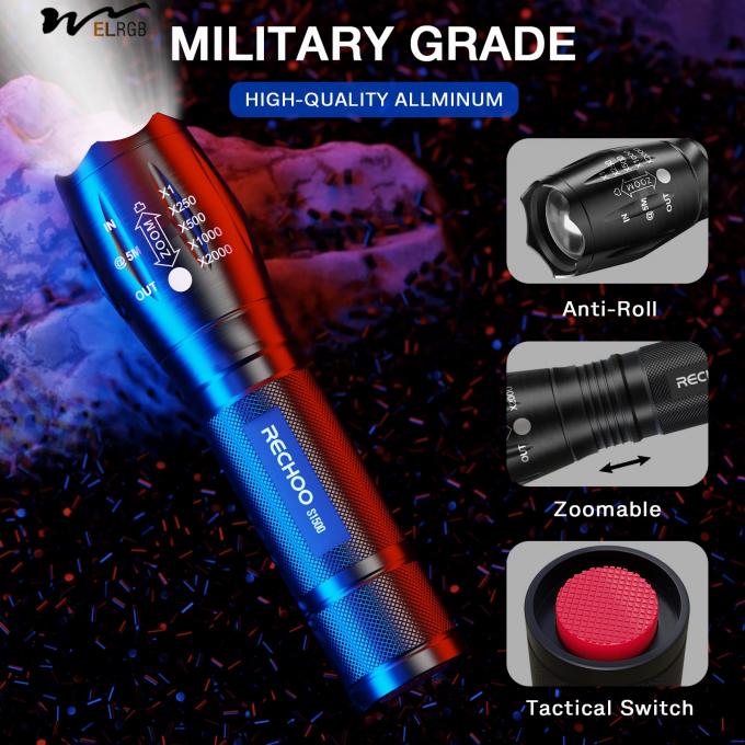 Tactical Flashlights 4 Pack High Lumens 5 Modes Waterproof Portable Pocket Flash Light 3
