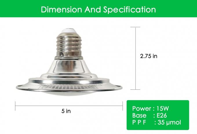 15Watts Full Spectrum Aluminum LED Plant Growth Light Bulb for Indoor Plants High PPF 4
