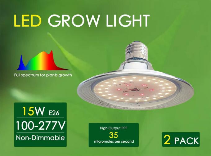 15Watts Full Spectrum Aluminum LED Plant Growth Light Bulb for Indoor Plants High PPF 7