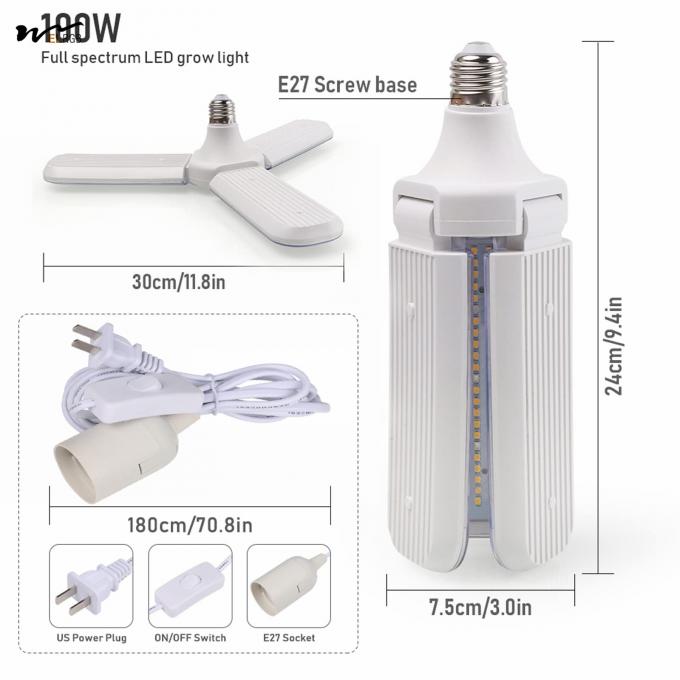 Indoor Plants 150W Sunlike Full Spectrum LED Grow Light Bulb Foldable Plant Growth Lamp 6