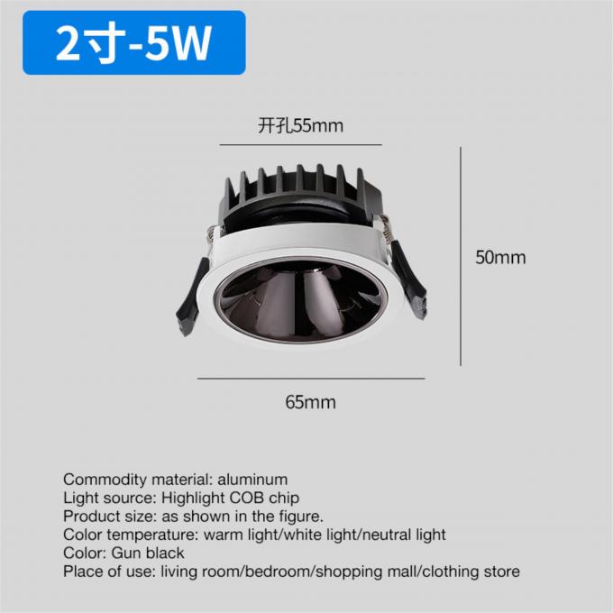 Intelligent Infinite Dimming Dual Color Embedded Spotlight for Living Room 6-20 Watts 10