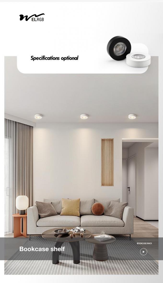 Ultra-Thin and Bright LED Downlight for Minimalist Ceiling Decoration without Drilling 11