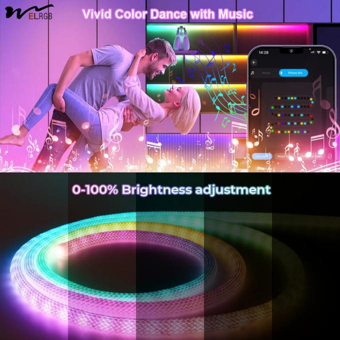 9.8ft Neon Light with USB RGB Smart IC IP65 Waterproof 50LED/M App Controllable 4