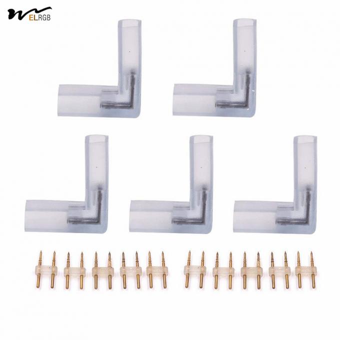 Modern Style 2 Pin L Shaped LED Neon Light PVC Splice Connector for AC 110V Input Voltage 2