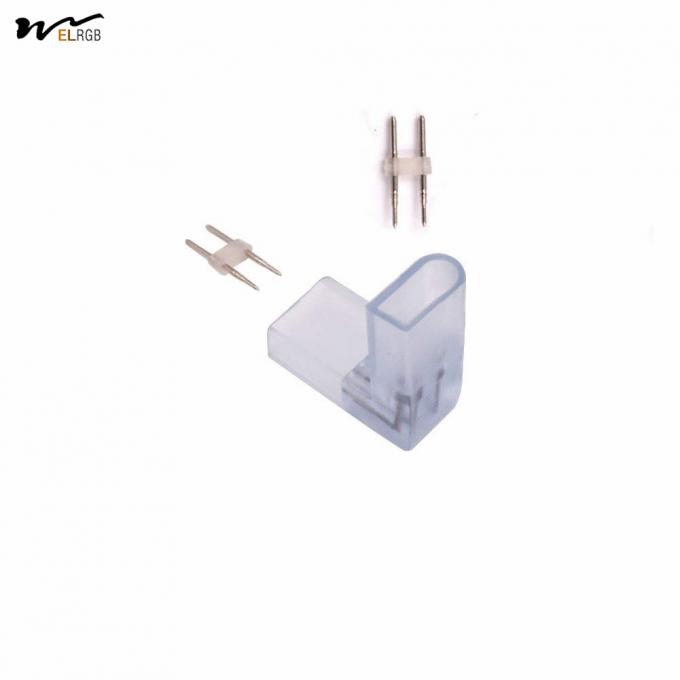 Modern Style 2 Pin L Shaped LED Neon Light PVC Splice Connector for AC 110V Input Voltage 3