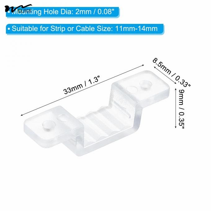 Auto CAD Layout LED Strip Light Clips 50 Pack Mounting Bracket Fixing Clips with Screws 3