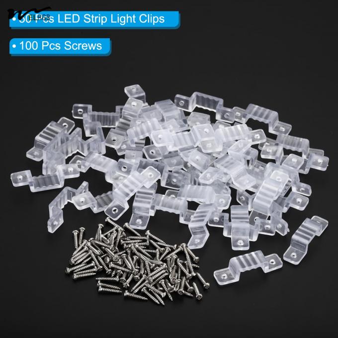 Auto CAD Layout LED Strip Light Clips 50 Pack Mounting Bracket Fixing Clips with Screws 4