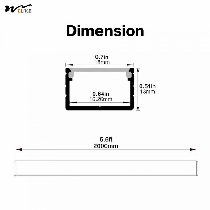Plus-Size U Shape LED Aluminum Channel System with Milky Cover 10-Pack 6.6ft/2Meter 7