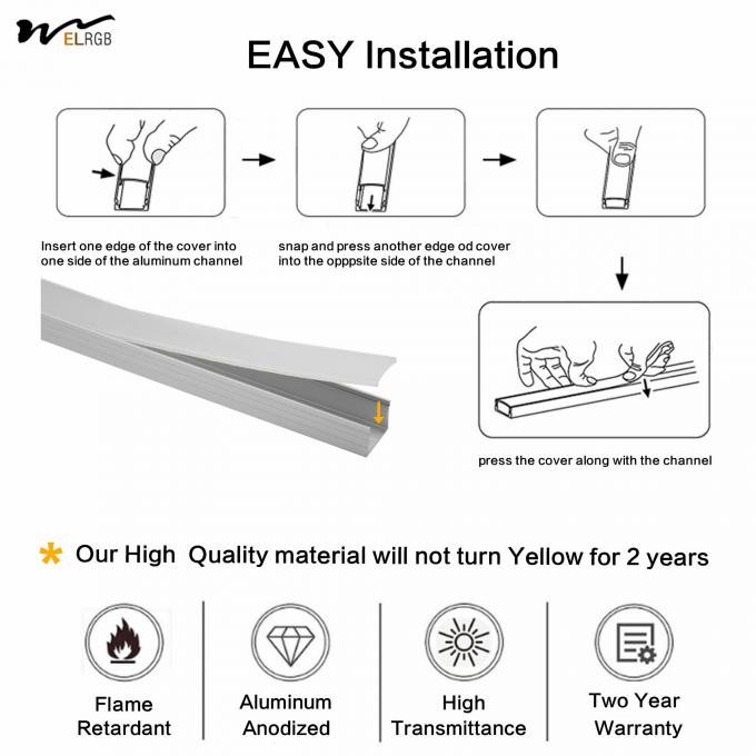 Plus-Size U Shape LED Aluminum Channel System with Milky Cover 10-Pack 6.6ft/2Meter 4
