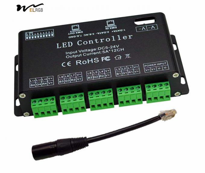 12 Channel DMX Decoder RGB LED Light Strip Controller Driver DC5V-24V LED Module Light 2