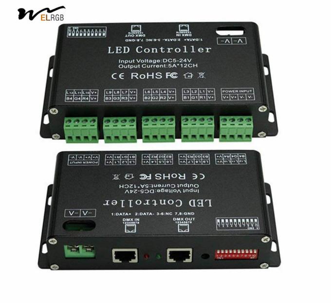 12 Channel DMX Decoder RGB LED Light Strip Controller Driver DC5V-24V LED Module Light 3