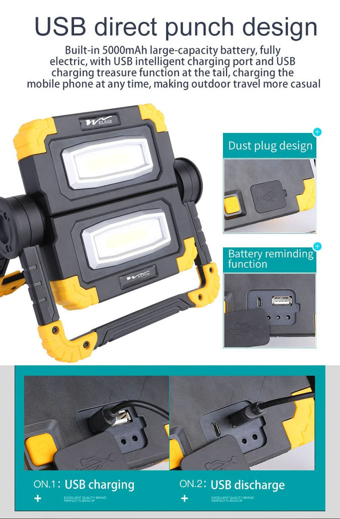2000lm COB Led Work Light Outdoor Working Light Rechargeable Cob Work Light 7