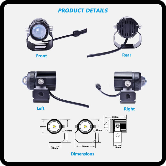 H4 H6 T19 LED Motorcycle Lights IP68 Yellow Fog Lights Hi Lo Beam 4