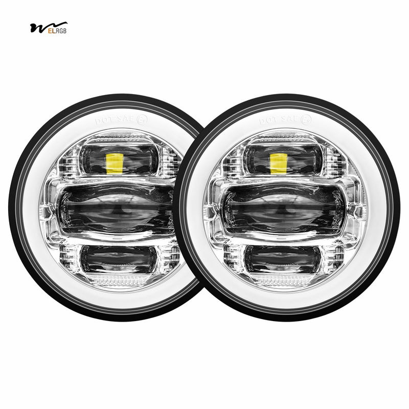Motorcycle LED Passing Lights Fog Lamps DRL White DOT Kit for 4.5