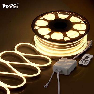 quality 120LEDs Neon Rope Lights Dimmable 110V 220V Cuttable Remote Control Strip Light factory