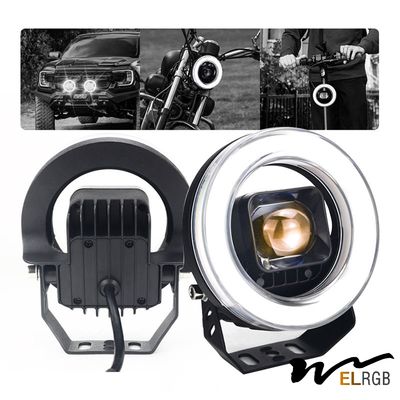 Good price 3000LM Auxiliary Round Amber Fog Lights For Off Road 4x4 Bumper Truck online