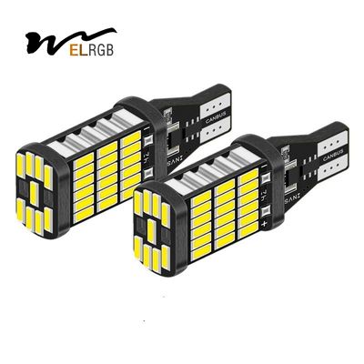 Good price No Error 4014 45SMD 6000K Auto Bcakup Reverse Lamp Car Tail Brake Bulbs Canbus WY16W W16W T15  Led Light Bulb online