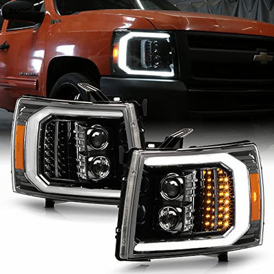 Good price Waterproof Head Lights Gun Metal w/ Dual Projector LED Signal Headlamps w/ Clear Lens online