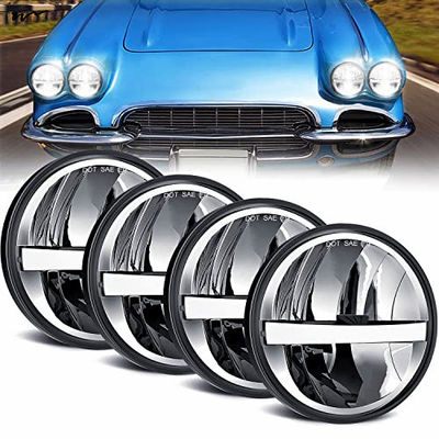Good price 5.75 Inch LED Headlights 4PCS White DRL H4 Hi/Low Headlight Item Weight 5.08 pounds online
