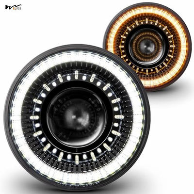 Good price 7 Inch LED Headlights Round High Low Sealed Beam HALO DRL Turn Signal Replacement for Jeep online