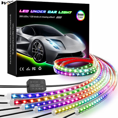 Good price Bluetooth Controlled Car Underglow Lights with Dream Color Chasing 6 Pcs 12V 300 LEDs online