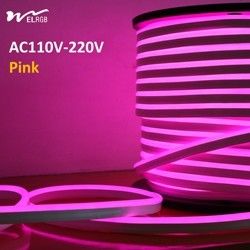120LEDs Neon Rope Lights Dimmable 110V 220V Cuttable Remote Control Strip Light