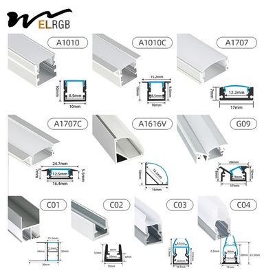1m-3m 17x7mm Led Strip Aluminum Profile For Led Strip Lighting