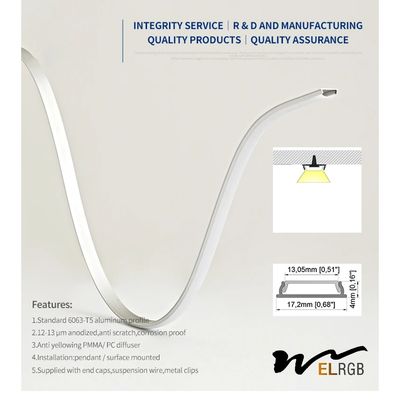 17x4mm Led Aluminum Channel Profile Curved Bendable Led Strip Light Profile