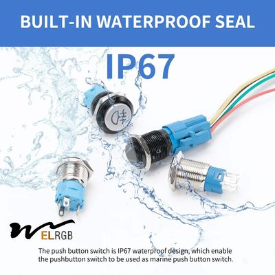 19mm 22mm Metal Push Button Switch 12mm 16mm Illuminated Momentary Switch