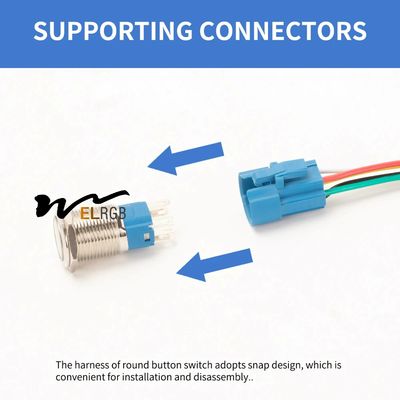 19mm 22mm Metal Push Button Switch 12mm 16mm Illuminated Momentary Switch