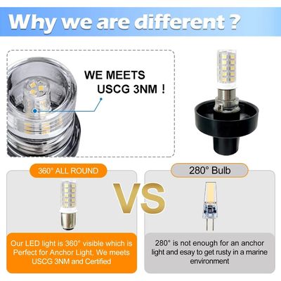 4500K Boat Navigation And Anchor Lights 3 Nautical Mile Sailboat Anchor Light