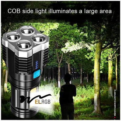 1000 Lumens 4led Rechargeable Cob Flashlight Multifunctional Led Flashlight