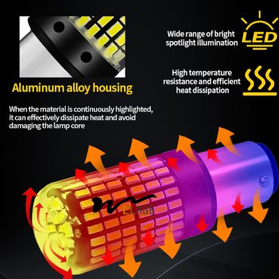T20 144smd Car Led Bulb 1156 1157 7440 7443 White Yellow Red Light Led Turn Signal Light Driving Reverse Brake Light Bul