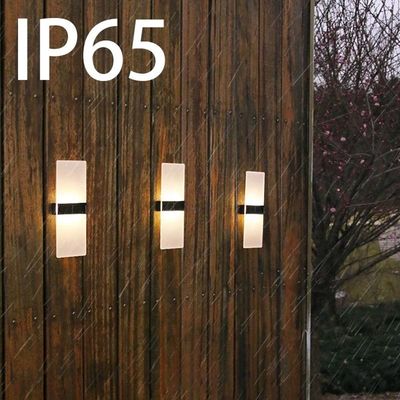 Acrylic Led Outdoor Wall Sconce LED Solar Powered Lights Cold White Light