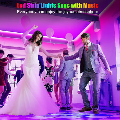 Bluetooth Smart APP Control and Auto CAD Layout 50ft LED Strip Lights for Bedroom