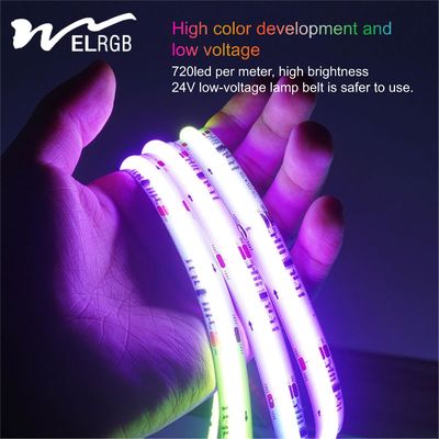 840Leds/M 24V IP65 Waterproof Flexible RGB LED Strip Light with Voice Control and 3-